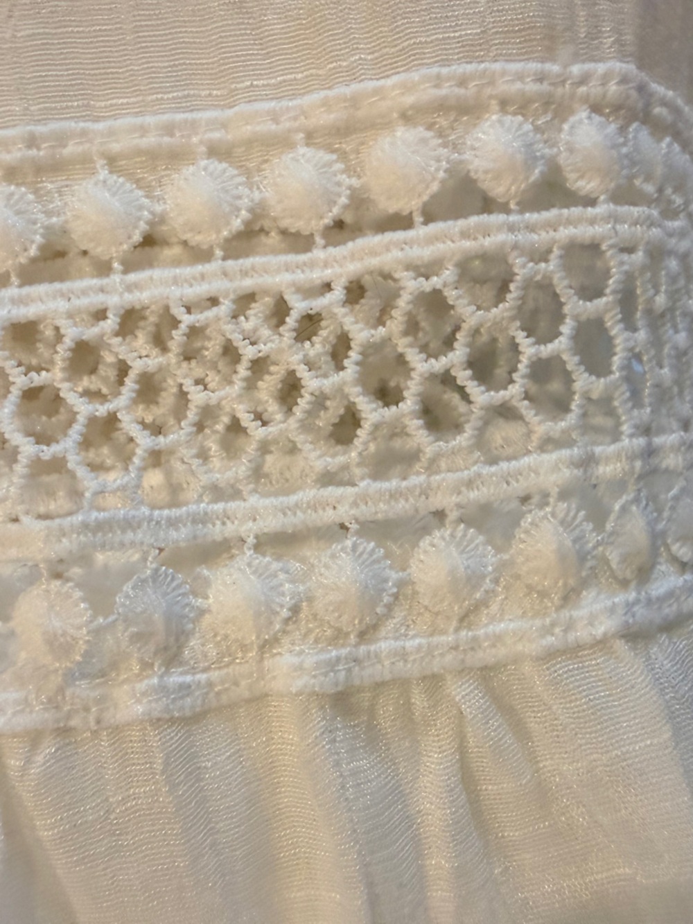 J Gee White Midi Maxi Graduation Dress Smocked Waist Flutter Sleeves Size Large - Picture 8 of 8